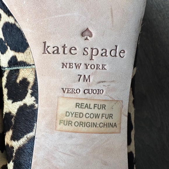Kate Spade Leopard Print Cow Fur Fall‎ Holidays Classic Block Heel 7M - Picture 8 of 9